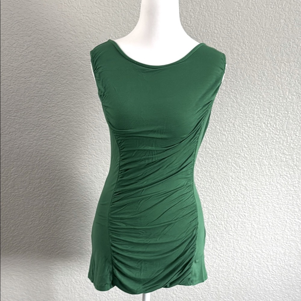 INC International Concepts Green Ruched sleeveless top size Large - Picture 2 of 5